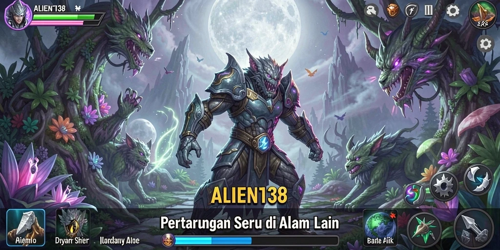 Gameplay mendebarkan di ALIEN138, pertempuran intens dengan alien.
