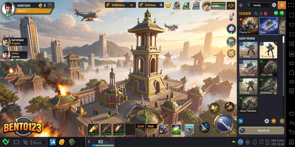 Tampilan gameplay menara pertahanan di BENTO123 yang seru dan strategis.