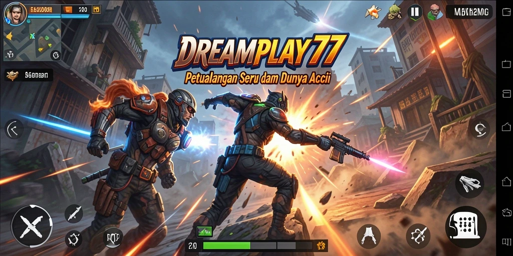Screenshot menampilkan aksi mendebarkan dalam permainan DREAMPLAY77.