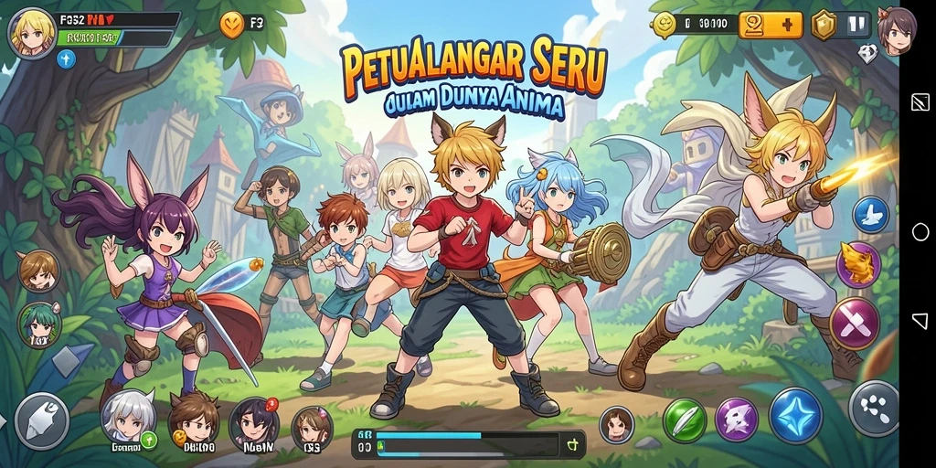 Gameplay seru dengan karakter anime ikonik.