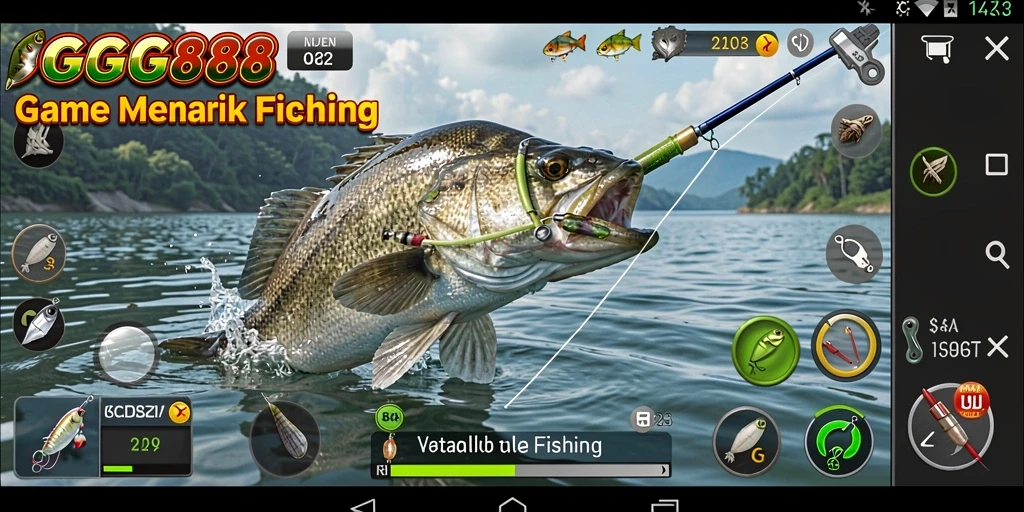 Screenshot gameplay GGG888 menampilkan aksi memancing yang seru dan menantang.