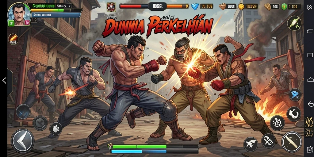 Tampilan pertarungan intens di dalam gameplay ID098.