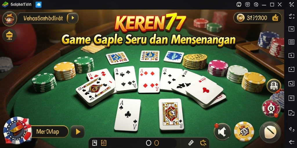 Screenshot gameplay KEREN77 yang menunjukkan keseruan bermain Gaple.