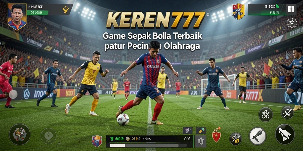 Screenshot KEREN777 menampilkan aksi pertandingan sepak bola yang seru.