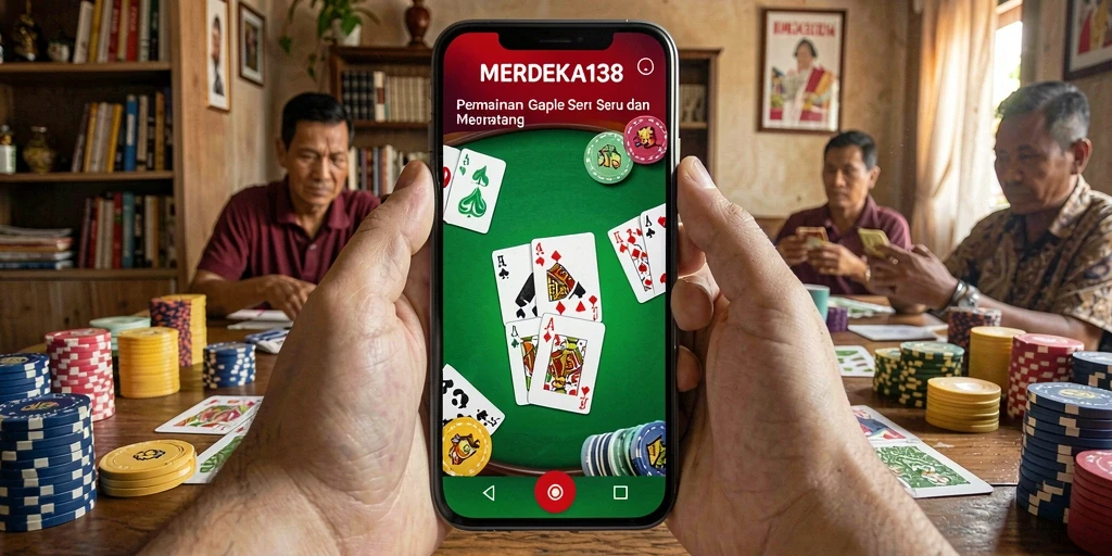 Tampilan gameplay seru dari MERDEKA138 dengan kartu Gaple.