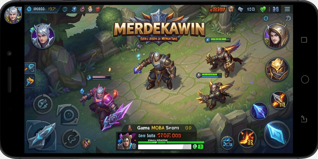 Tampilan gameplay seru di arena pertarungan MOBA.