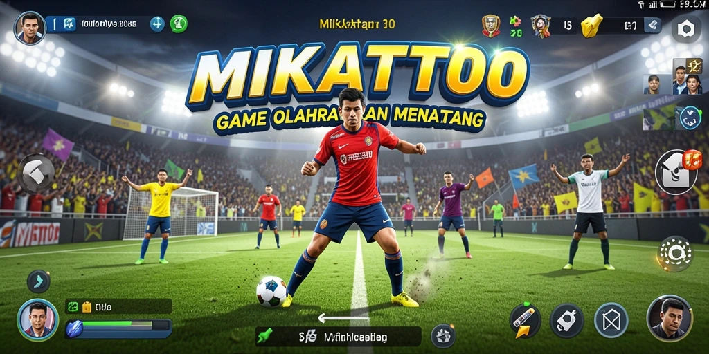 Screenshot gameplay MIKATOTO yang menampilkan pertandingan olahraga seru.
