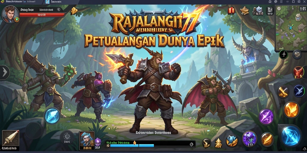 Tampilan gameplay RAJALANGIT77 yang penuh aksi dan strategi.