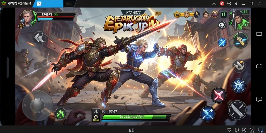Tampilan dalam game RP6677 dengan aksi pertarungan yang intens.
