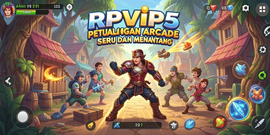 Tampilan gameplay seru di RPVIP5 dengan aksi Arcade yang mendebarkan.
