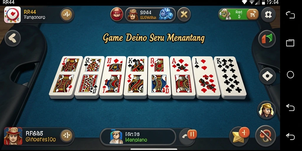 Screenshot gameplay RR44 yang menampilkan aksi seru permainan Domino.