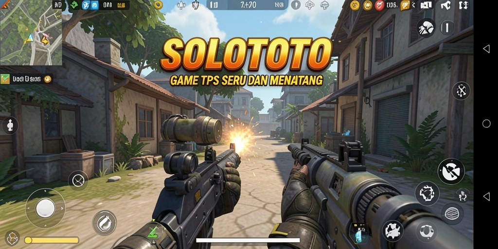 Tampilan seru gameplay SOLOTOTO dalam aksi TPS.