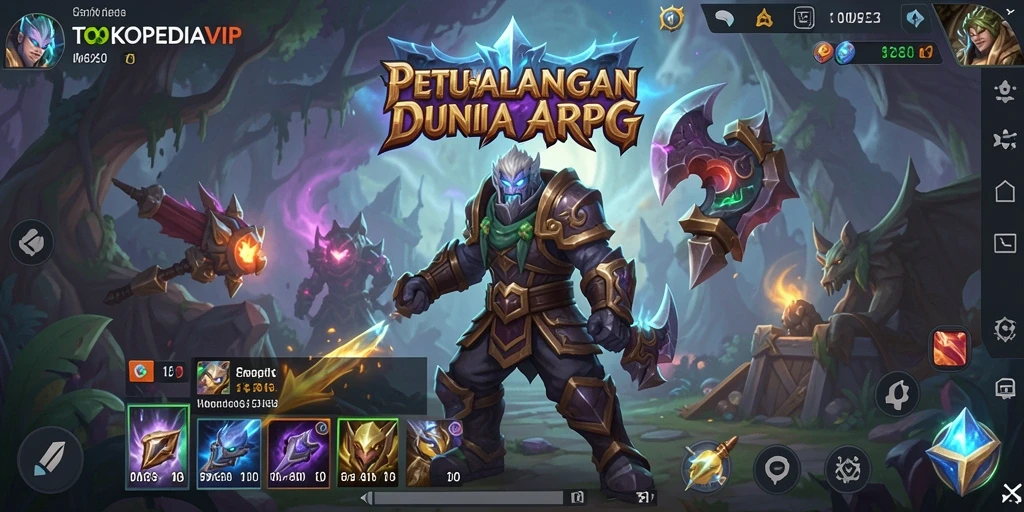 Visual gameplay <strong>TOKOPEDIAVIP</strong> yang menampilkan pertarungan epik antar karakter.