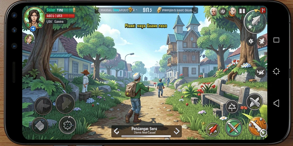 Tampilan gameplay V21 yang penuh warna dan menarik.