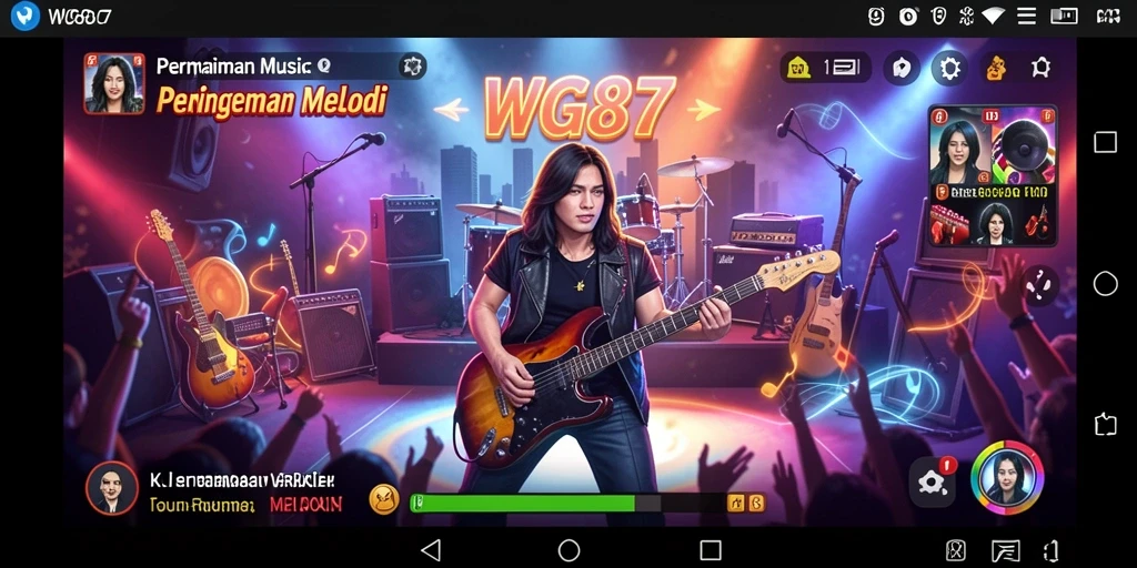 Tampilan gameplay WG87 dengan berbagai pilihan lagu yang menarik.