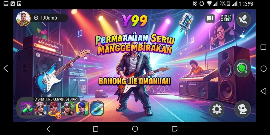 Screenshot menunjukkan pemain menikmati tantangan musik di Y89.
